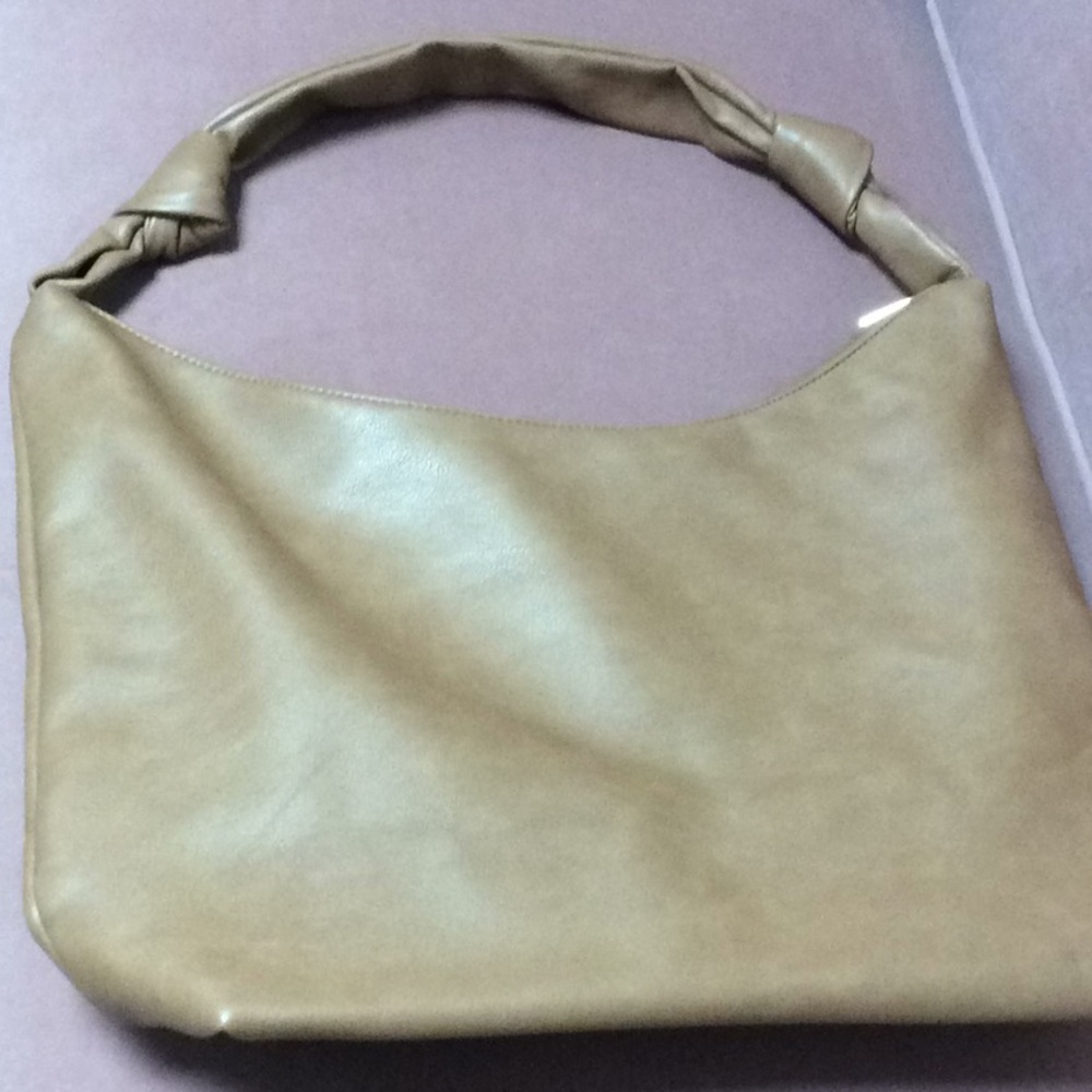 AQUA camel colored hobo bag with knot detail